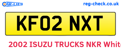 KF02NXT are the vehicle registration plates.