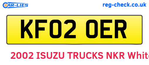 KF02OER are the vehicle registration plates.