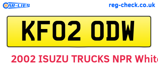 KF02ODW are the vehicle registration plates.