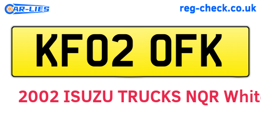 KF02OFK are the vehicle registration plates.
