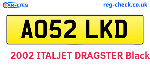 AO52LKD are the vehicle registration plates.