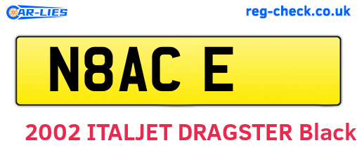 N8ACE are the vehicle registration plates.