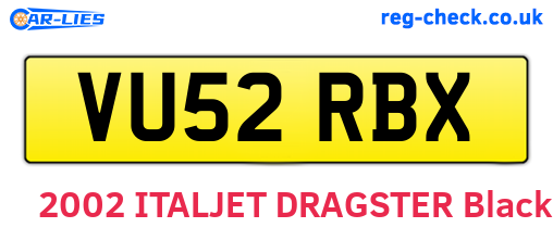 VU52RBX are the vehicle registration plates.