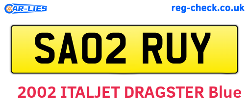 SA02RUY are the vehicle registration plates.
