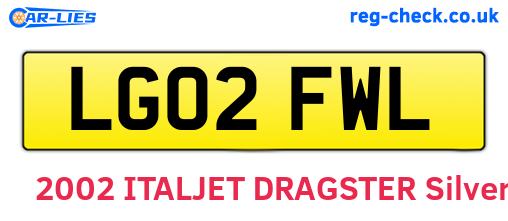 LG02FWL are the vehicle registration plates.