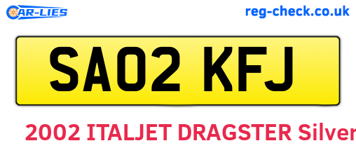 SA02KFJ are the vehicle registration plates.