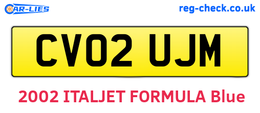CV02UJM are the vehicle registration plates.