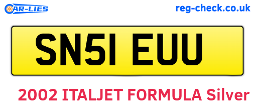 SN51EUU are the vehicle registration plates.