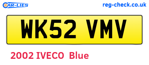WK52VMV are the vehicle registration plates.
