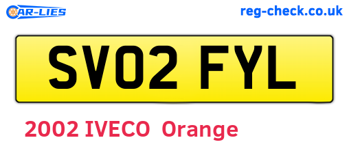 SV02FYL are the vehicle registration plates.