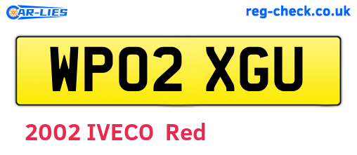 WP02XGU are the vehicle registration plates.