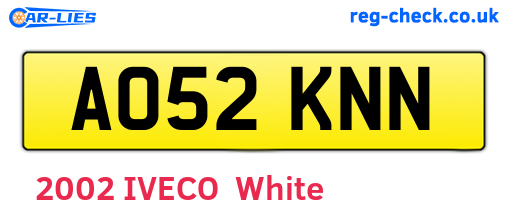 AO52KNN are the vehicle registration plates.