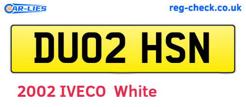 DU02HSN are the vehicle registration plates.