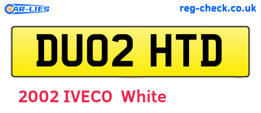 DU02HTD are the vehicle registration plates.
