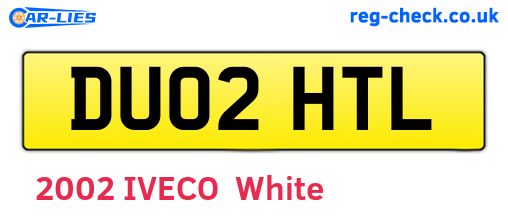 DU02HTL are the vehicle registration plates.