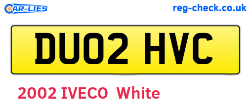 DU02HVC are the vehicle registration plates.