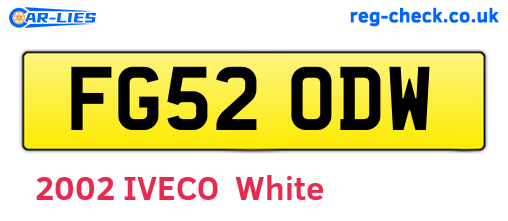 FG52ODW are the vehicle registration plates.