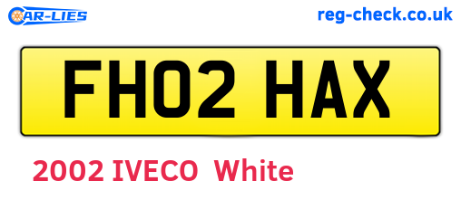 FH02HAX are the vehicle registration plates.