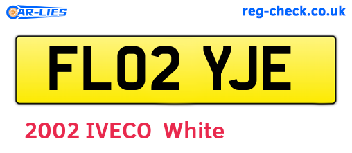 FL02YJE are the vehicle registration plates.