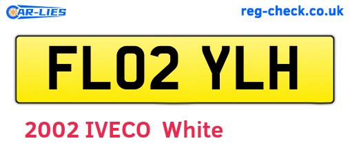 FL02YLH are the vehicle registration plates.