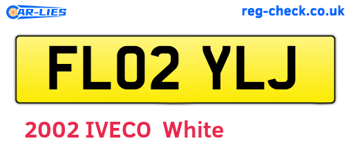 FL02YLJ are the vehicle registration plates.