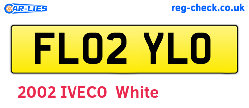 FL02YLO are the vehicle registration plates.