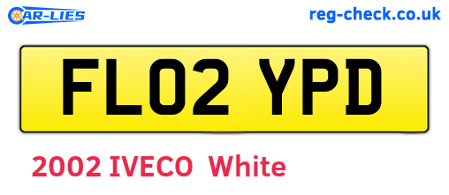 FL02YPD are the vehicle registration plates.