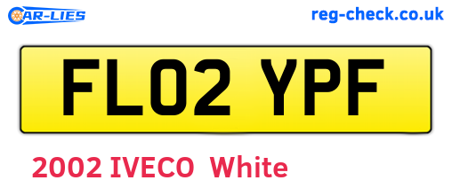 FL02YPF are the vehicle registration plates.