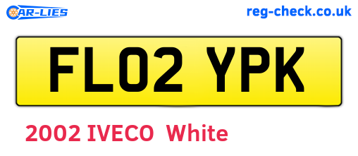 FL02YPK are the vehicle registration plates.