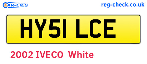 HY51LCE are the vehicle registration plates.