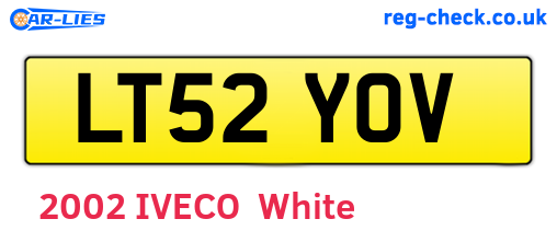 LT52YOV are the vehicle registration plates.