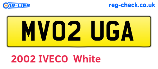 MV02UGA are the vehicle registration plates.