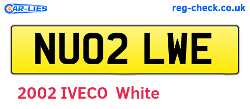 NU02LWE are the vehicle registration plates.
