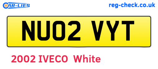 NU02VYT are the vehicle registration plates.