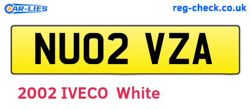 NU02VZA are the vehicle registration plates.