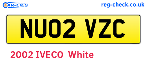 NU02VZC are the vehicle registration plates.
