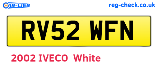 RV52WFN are the vehicle registration plates.