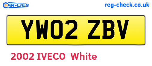 YW02ZBV are the vehicle registration plates.