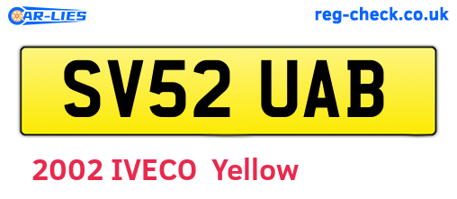 SV52UAB are the vehicle registration plates.
