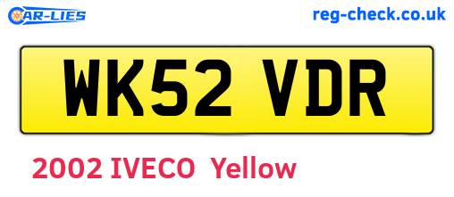 WK52VDR are the vehicle registration plates.