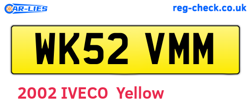 WK52VMM are the vehicle registration plates.