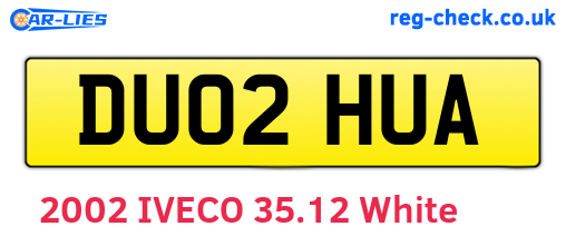 DU02HUA are the vehicle registration plates.