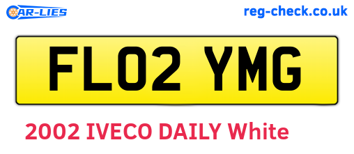 FL02YMG are the vehicle registration plates.
