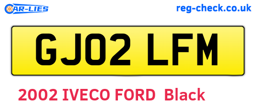 GJ02LFM are the vehicle registration plates.