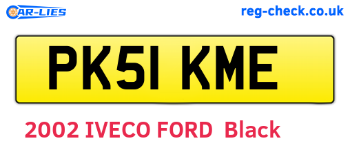 PK51KME are the vehicle registration plates.