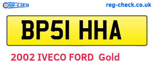 BP51HHA are the vehicle registration plates.