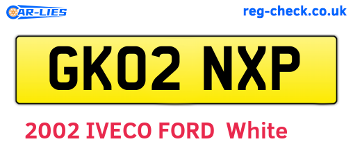 GK02NXP are the vehicle registration plates.