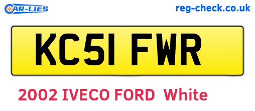 KC51FWR are the vehicle registration plates.