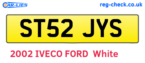ST52JYS are the vehicle registration plates.