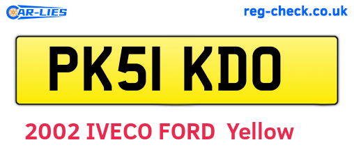 PK51KDO are the vehicle registration plates.